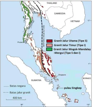 Gambar  2.  Lokasi  penelitian  (kotak  hitam)  berada  di  Pulau Singkep, merupakan bagian dari Kepulauan Riau  terletak di bagian timur Pulau Sumatera.