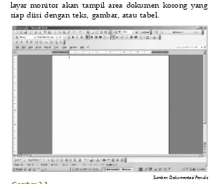 Gambar 2.3Dokumen kosong pada Microsoft Word.