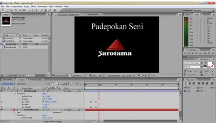 Gambar  3 adalah tampilan  proses pembuatan opening video dengan Adobe After Effect CS3