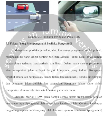 Gambar 2.3 Indikator Peringatan Pada BLIS 