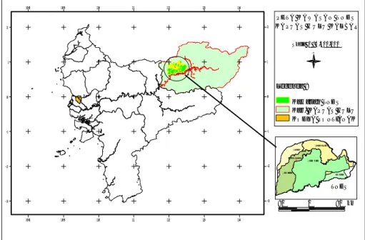 Gambar 4. Peta kawasan TNDS di Kabupaten Kapuas Hulu Kalbar.