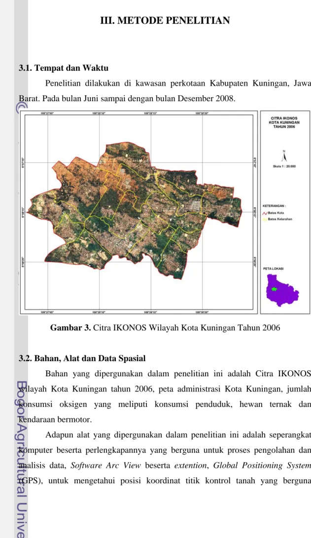 Gambar 3. Citra IKONOS Wilayah Kota Kuningan Tahun 2006 