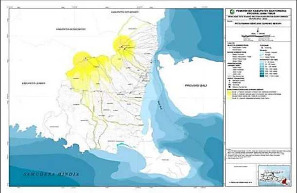 Gambar 4.4 Peta Rawan Bencana Gunung Berapi   Kabupaten Banyuwangi 