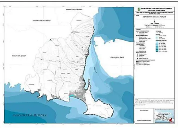Gambar 4.5 Peta Rawan Bencana Tsunami   Kabupaten Banyuwangi 