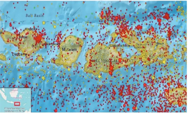 Gambar 1. Aktivitas Seismisitas Sebelum Gempabumi Lombok (2009 s.d Juni 2018).