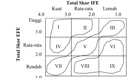 Gambar 2 Matriks Internal Eksternal (David 2009)