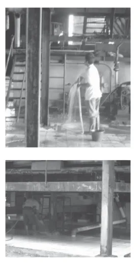 Gambar 6 menunjukkan air limbah dari  proses pembuangan dan pipa dari Fat Pit  yang mengalirkan air limbah dari deoiling  tank