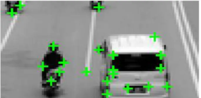 Gambar 4. Masking frame untuk (a) penggabungan  corner dan edge serta (b) hasil filter morfologi  Gambar  4(b)  menunjukkan  masking  frame  yang  telah  di  filter  menggunakan  metode 