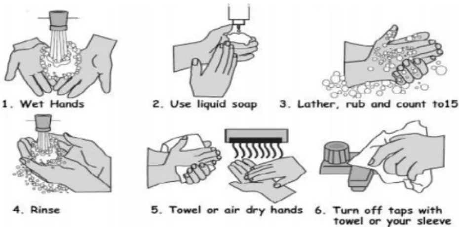 Gambar 2. Cara cuci tangan dengan benar (Syafrizal, 2020) 