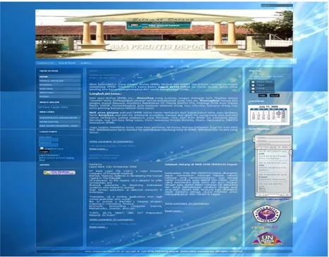 Gambar 8. Tampilan Home Situs web SMA PERINTIS Depok  4. PENUTUP 