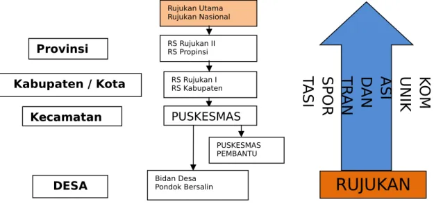 Gambar 3. Fasilitas Kesehatan pada berbagai tingkat pelayanan di Indonesia