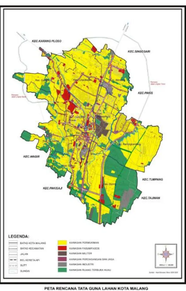 Gambar 4. tata ruang kota Malang dari peta 