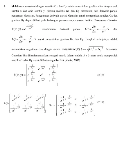 Gambar 2.7 Matriks Konvolusi Deteksi Tepi dengan Operator Laplacian. 