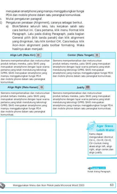 Kotak dialog Paragraph.Gambar 3.19