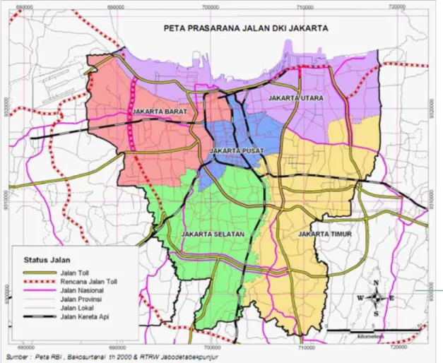 Gambar 2.12  Peta Prasarana Jalan  DKI Jakarta
