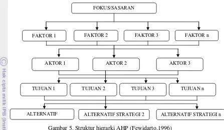 Gambar 5. Struktur hierarki AHP (Fewidarto,1996) 
