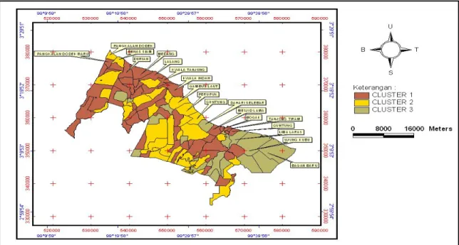 Gambar 6. Peta Tematik Cluster Perkembangan Desa Kabupaten Batu Bara  Hasil lain dari analisis kelompok 