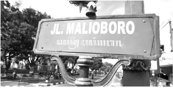 Gambar 2. Plang Jalan Malioboro