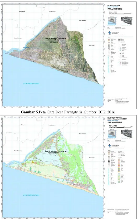 Gambar 5.Peta Citra Desa Parangtritis. Sumber: BIG, 2016