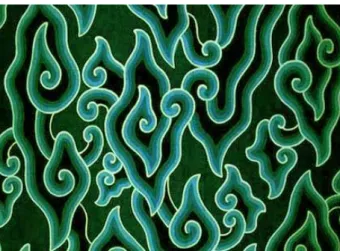 Gambar 4.4 Gambar gradasi warna hijau pada motif batik mega mendung 