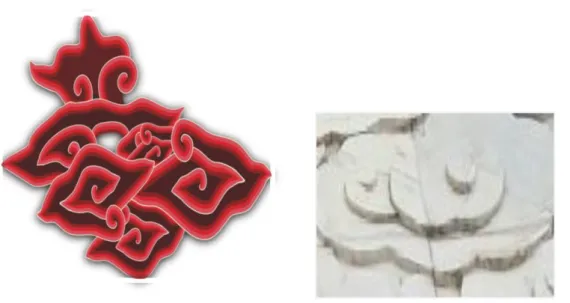 Gambar 4.5 Gambar Motif batik mega mendung Cirebon (kiri) dan   motif awan Cina (kanan)  