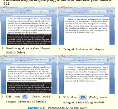 Gambar 3.11Gambar 3.11Gambar 3.11Gambar 3.11Gambar 3.11  Penggunaan Undo dan Redo