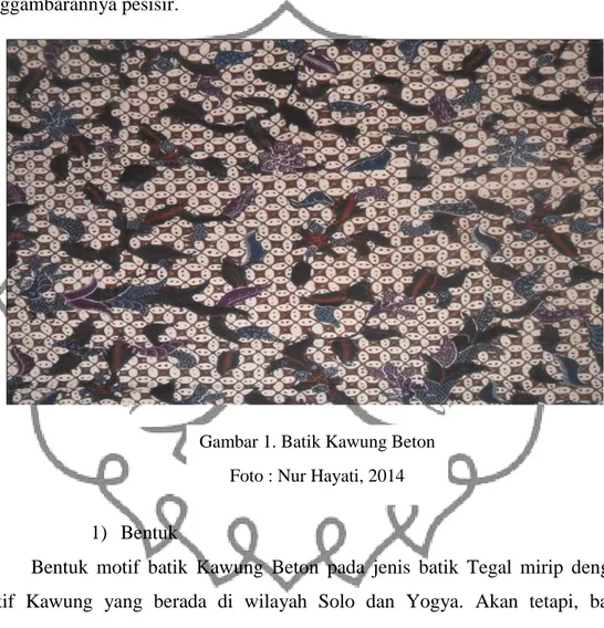 Gambar 1. Batik Kawung Beton  Foto : Nur Hayati, 2014 1.  Analisis Batik Gaya Pedalaman 