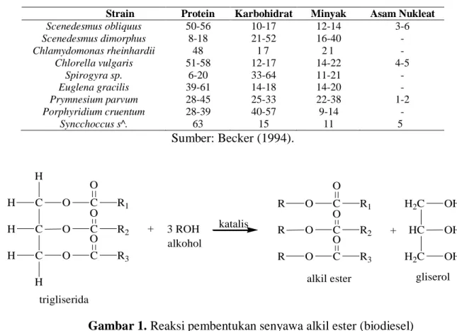 Tabel 1. Komposisi Kimiawi Beberapa Alga (% Basis Kering) 