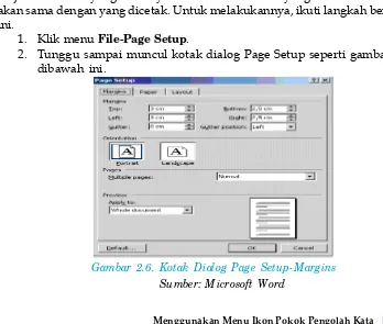 Gambar 2.6. Kotak Dialog Page Setup-Margins