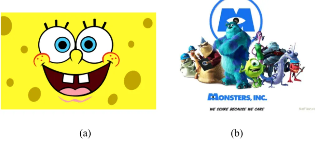 Gambar 2.4  (a) Spongebob, (b)  Monster INC 