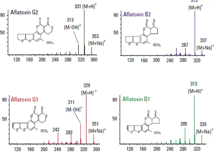 Figure 4. Mass Spectra of similary structure of Alfatoxin