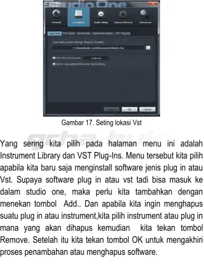 Gambar 17. Seting lokasi Vst 