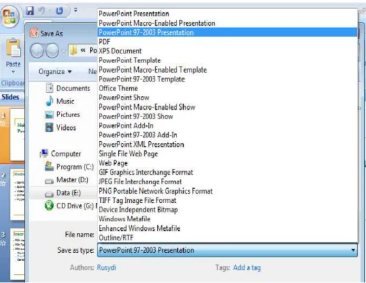 Gambar 9. Jendela Dialog Box SaveAs 