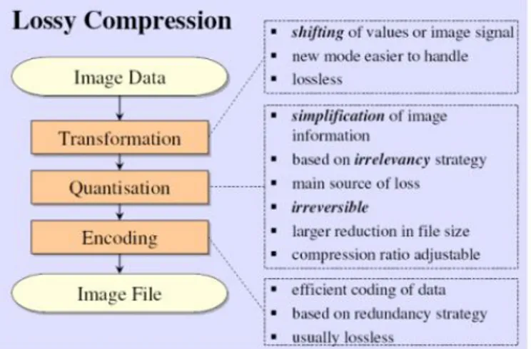 Gambar 2.8 : Proses Lossy Compression  2.6  Kriteria Kompresi Citra  