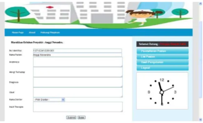 Gambar 5 Formulir Pendaftaran  Pasien 