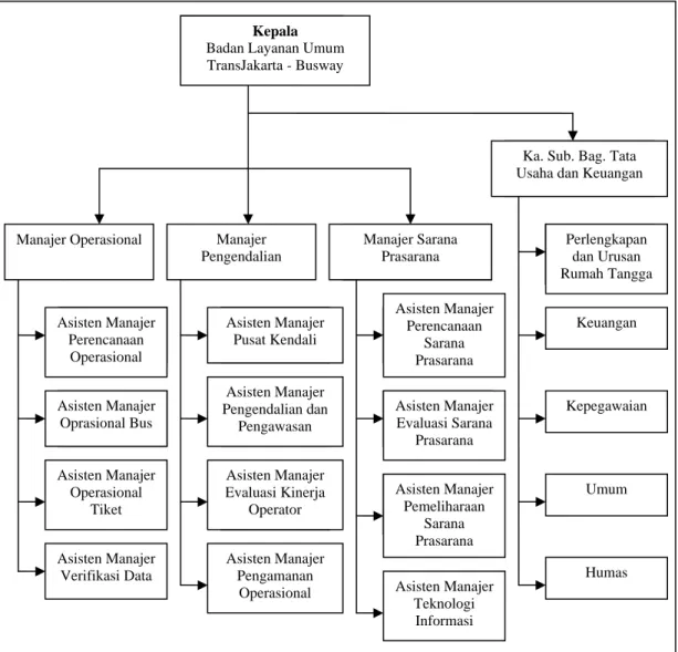 Gambar 3.1 Struktur Perusahaan BLU TransJakarta – Busway  