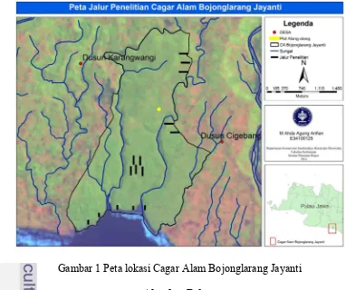 Gambar 1 Peta lokasi Cagar Alam Bojonglarang Jayanti 
