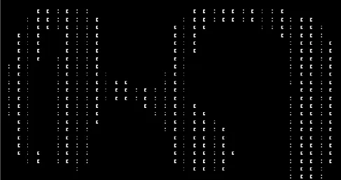 Gambar 3. Citra biner dari karakter na mempergunakan piksel On dan OFF, di mana piksel yang  ON ditampilkan dengan angka 0. Lembar Dokumen Data Capture Pengolahan Tingkat Piksel Analisis Tingkat Fitur Pengenalan dan Analisis Teks  Pengenalan  dan Analisis 