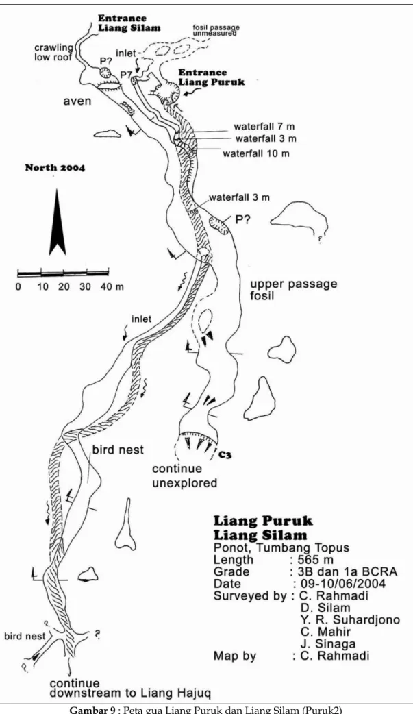 Gambar 9 : Peta gua Liang Puruk dan Liang Silam (Puruk2) 