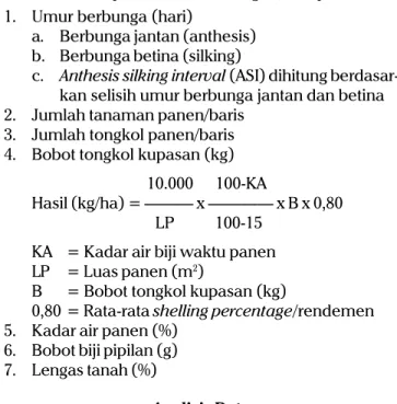 Tabel 1. Tetua,  asal,  dan  kriteria genotipe  yang  digunakan  dalam persilangan dialel.