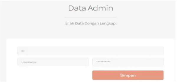 Gambar IV.3. Tampilan Input Admin  IV.1.4. Tampilan Halaman Admin 