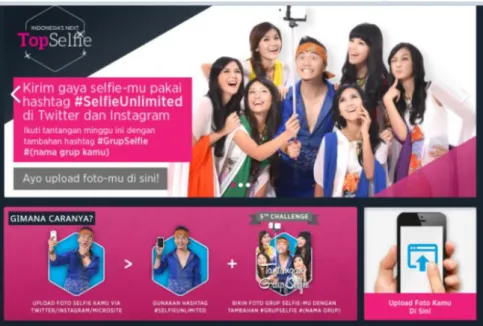 Gambar 4.8. Media Promosi Indonesia Next Top Selfie melalui  Website Resmi PT. XL Axiata 