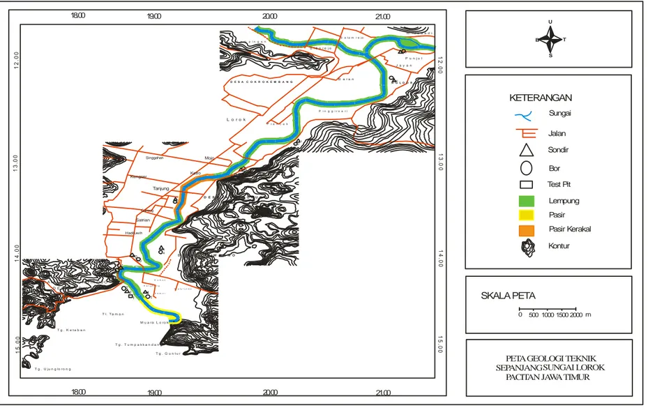 Gambar Peta Geologi Teknik Sepanjang Aliran Sungai Lorok 