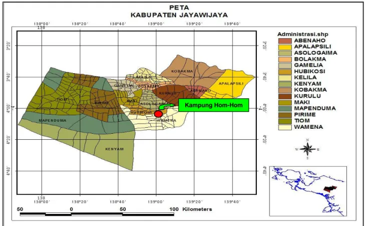 Gambar 9.  Lokasi penelitian di Kampung Hom-Hom Distrik Hubikia Kabupaten Jayawijaya Kampung Hom-Hom 
