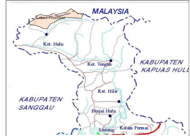 Gambar 2. Lokasi penelitian yang berbatasan langsung dengan Malaysia 