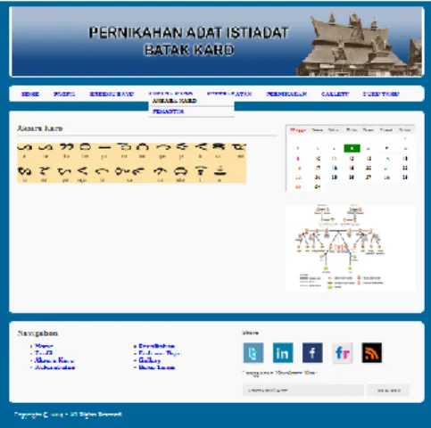 Gambar 4.14 Tampilan Website Aksara Karo 