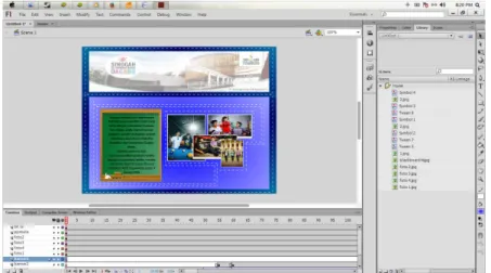 Gambar 4.7 Tampilan Utama Layar Kerja Pada Adobe Flash 