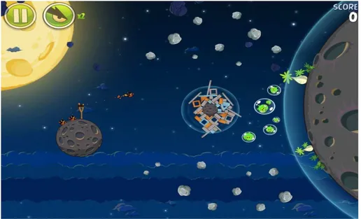 Gambar 3.22 Gameplay Angry Birds Space  