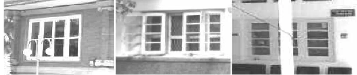 Gambar 10. Tipologi fasade bangunan kolonial berdasarkan jendela rangkap ganda kaca Sumber: Observasi Lapangan, 2014