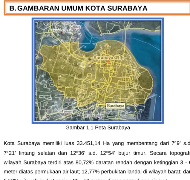 Gambar 1.1 Peta Surabaya 
